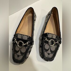 Coach Black and Grey Sophy Loafer. Size 9.